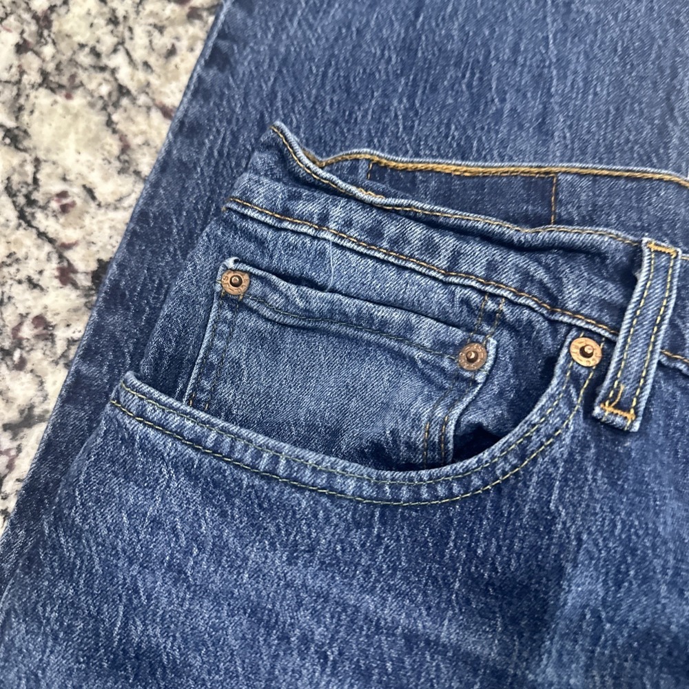 Levis 559 Jeans Mens 34x34 Blue Relaxed Straight Dark Wash Denim Pants - Picture 7 of 9